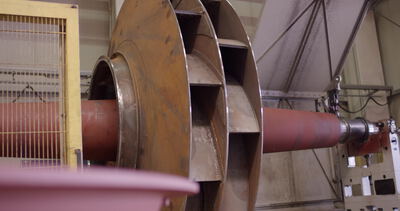Verseiltrommel mit konischer Welle in der Drahtseilfabrik